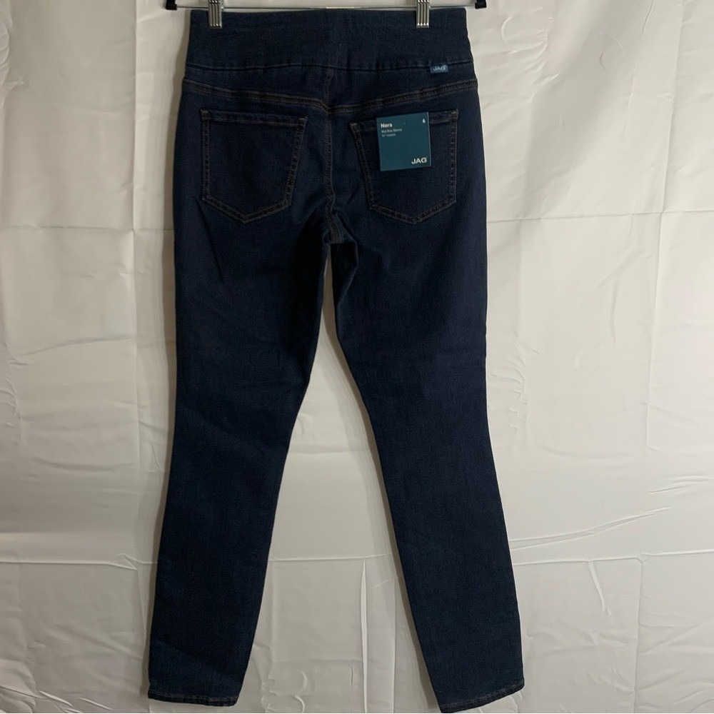 NWT JAG Women's Nora Mid Rise Skinny Pull-On Dark Elastic Jeans, size 6, 31” - Picture 11 of 12